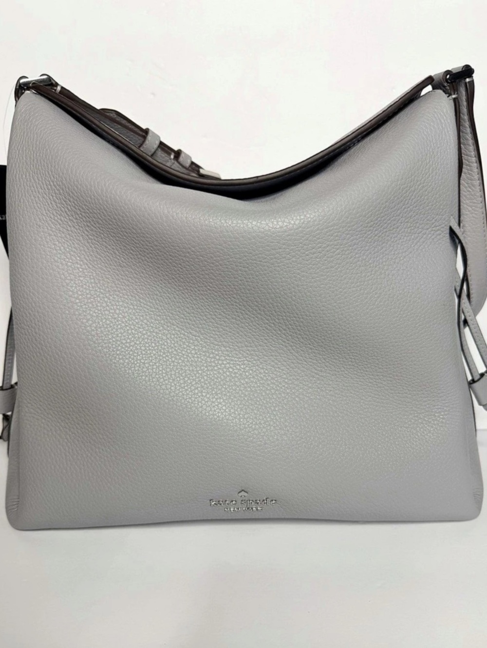 Kate Spade Dumpling Large Satchel Pebbled Leather Gray